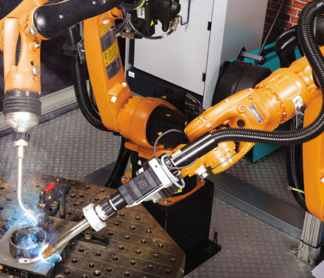 非标自动化设备,工业机器人,双工位机器人焊接